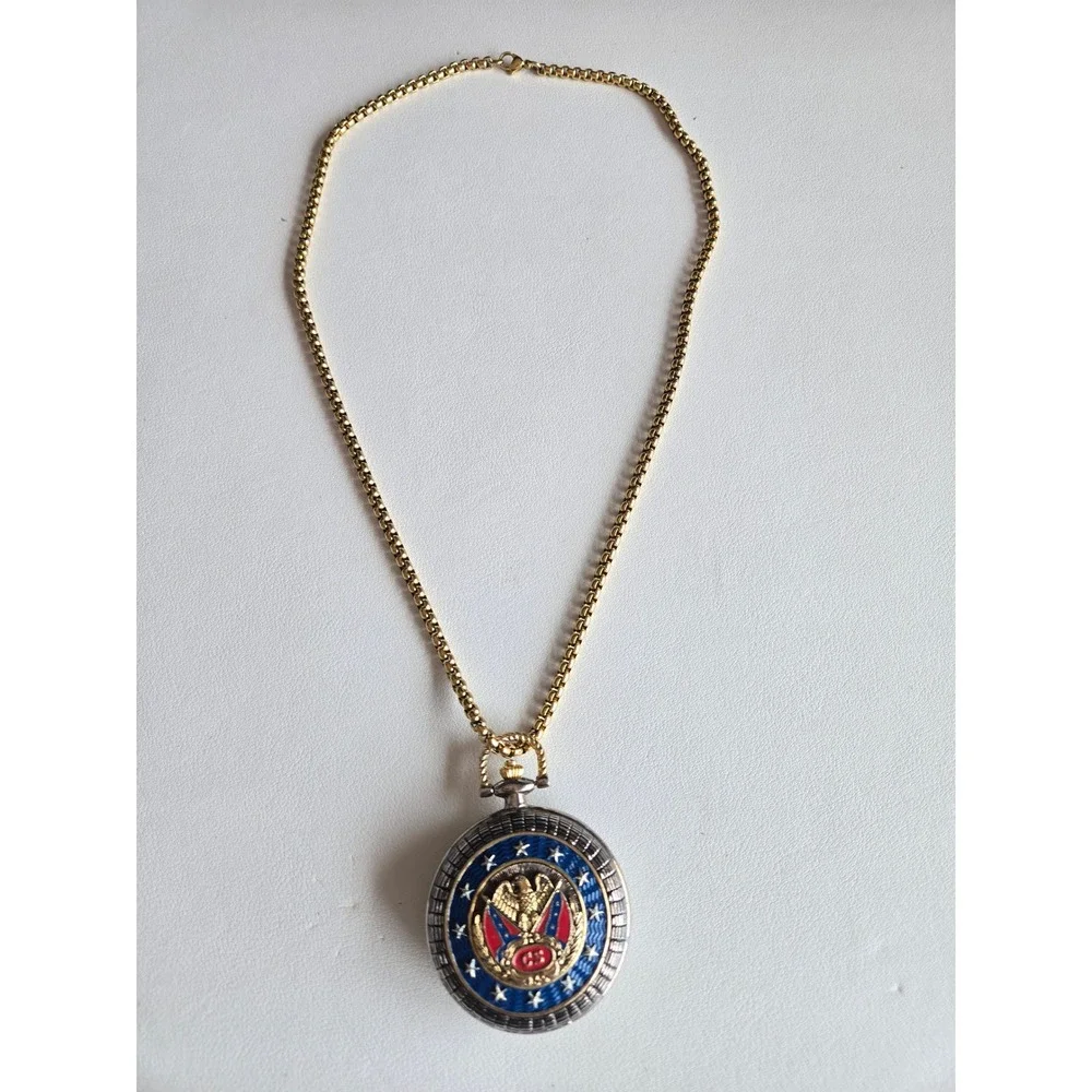 Civil War Library General Robert E. Lee Pocket Watch Pendant Necklace Military